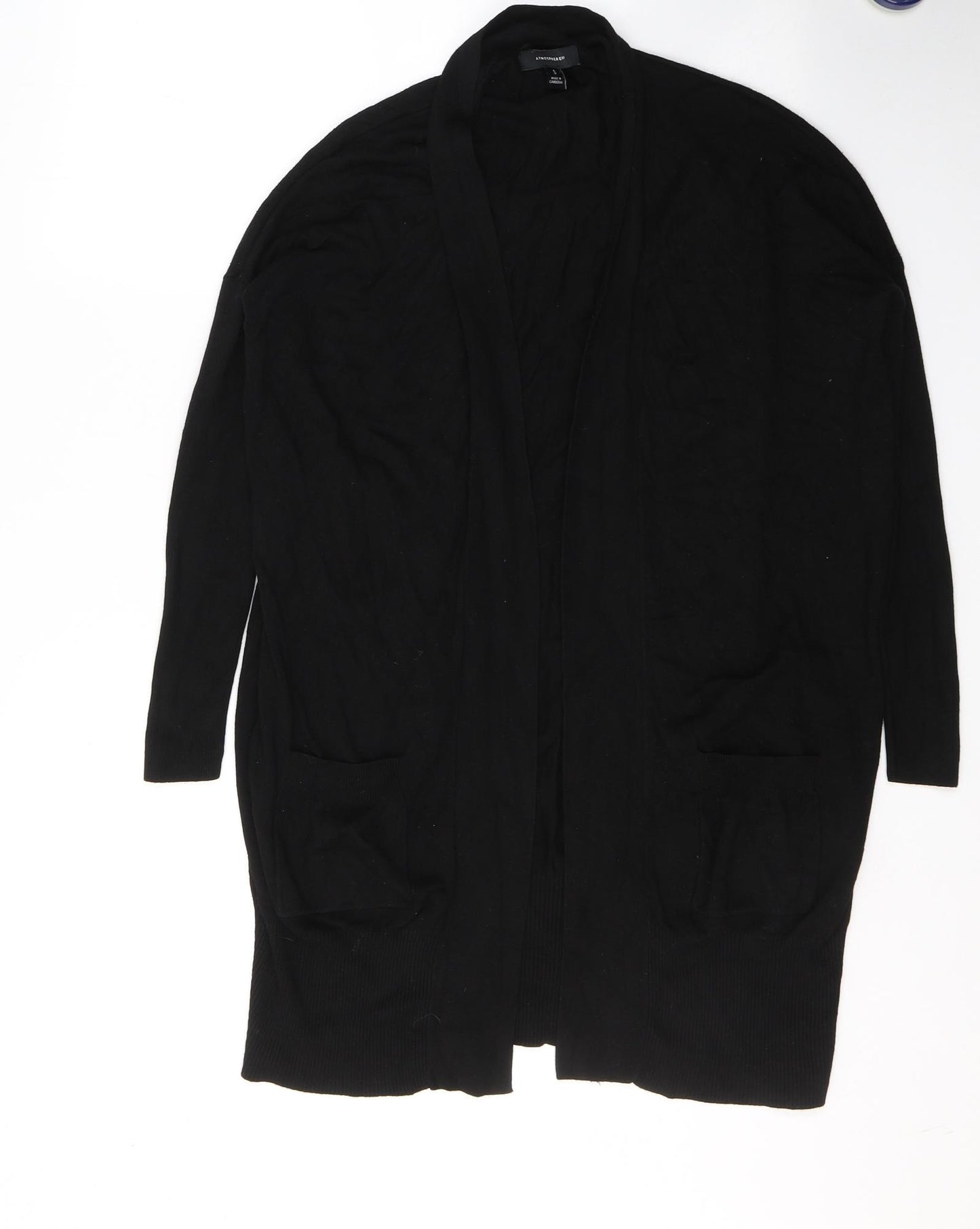 Atmosphere Womens Black V-Neck  Viscose Cardigan Jumper Size S