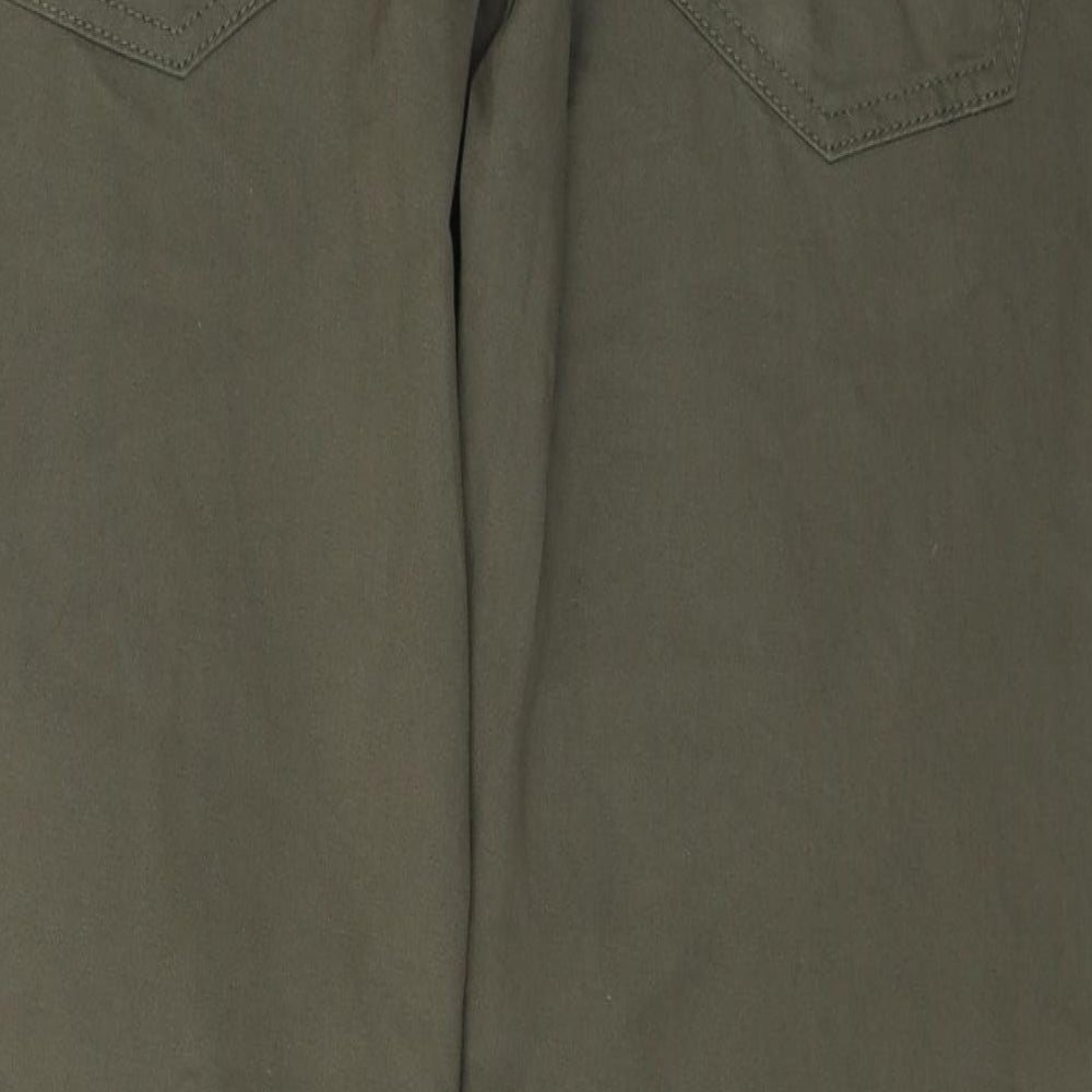 Dunnes Stores Mens Green  Cotton Straight Jeans Size 36 in L32 in Regular Button