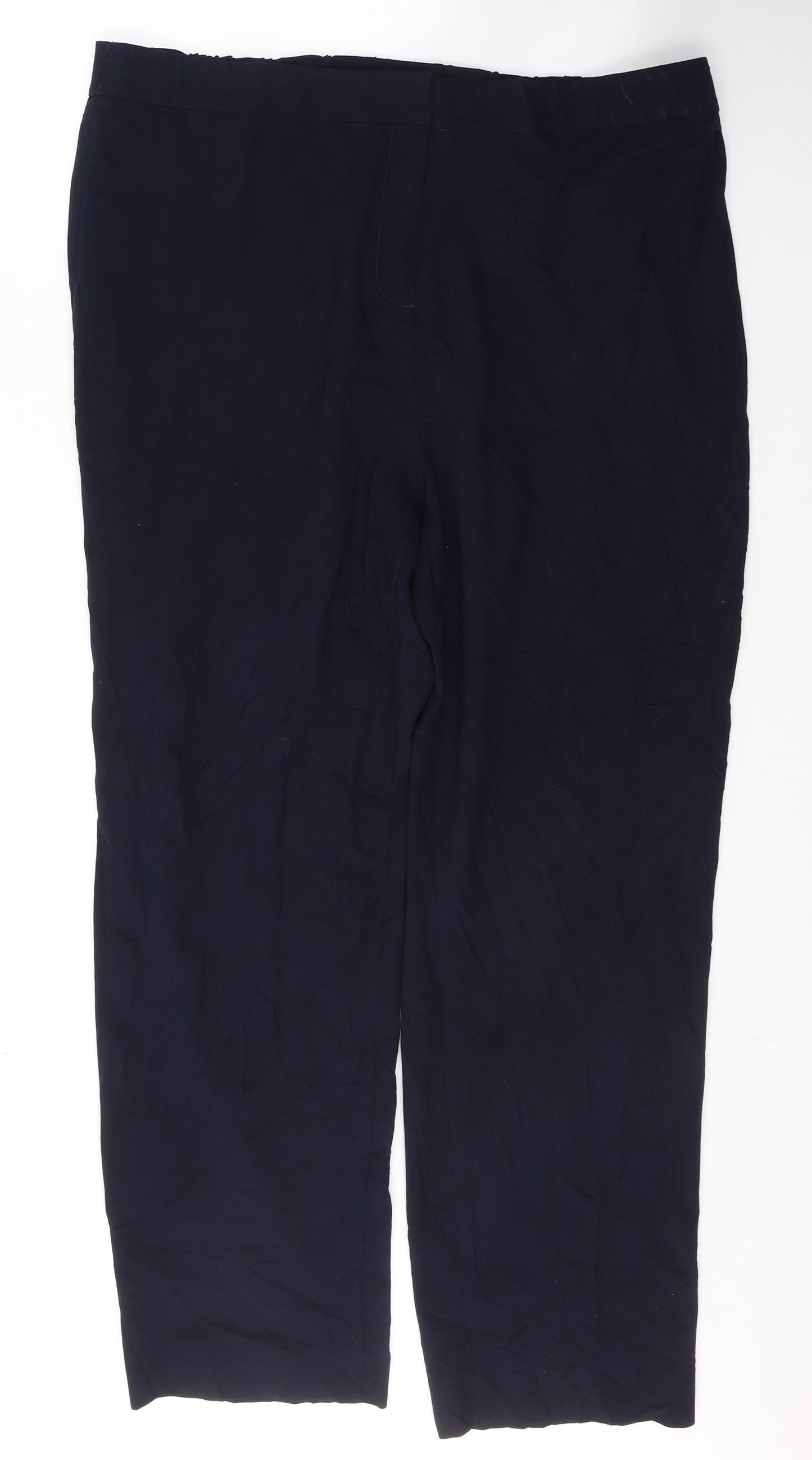 Marks and Spencer Womens Blue  Polyester Trousers  Size 20 L29 in Regular Button