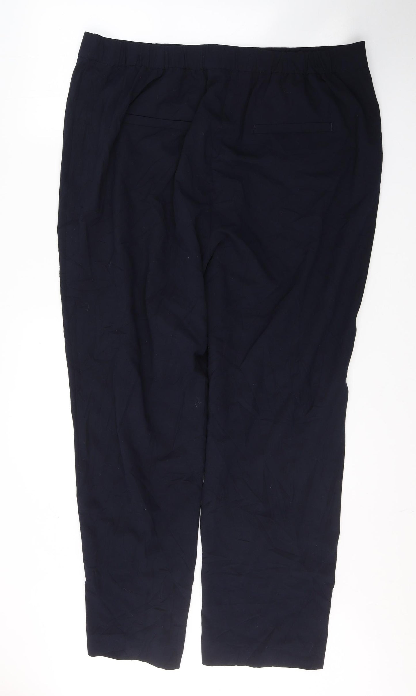 Marks and Spencer Womens Blue  Polyester Trousers  Size 20 L29 in Regular Button