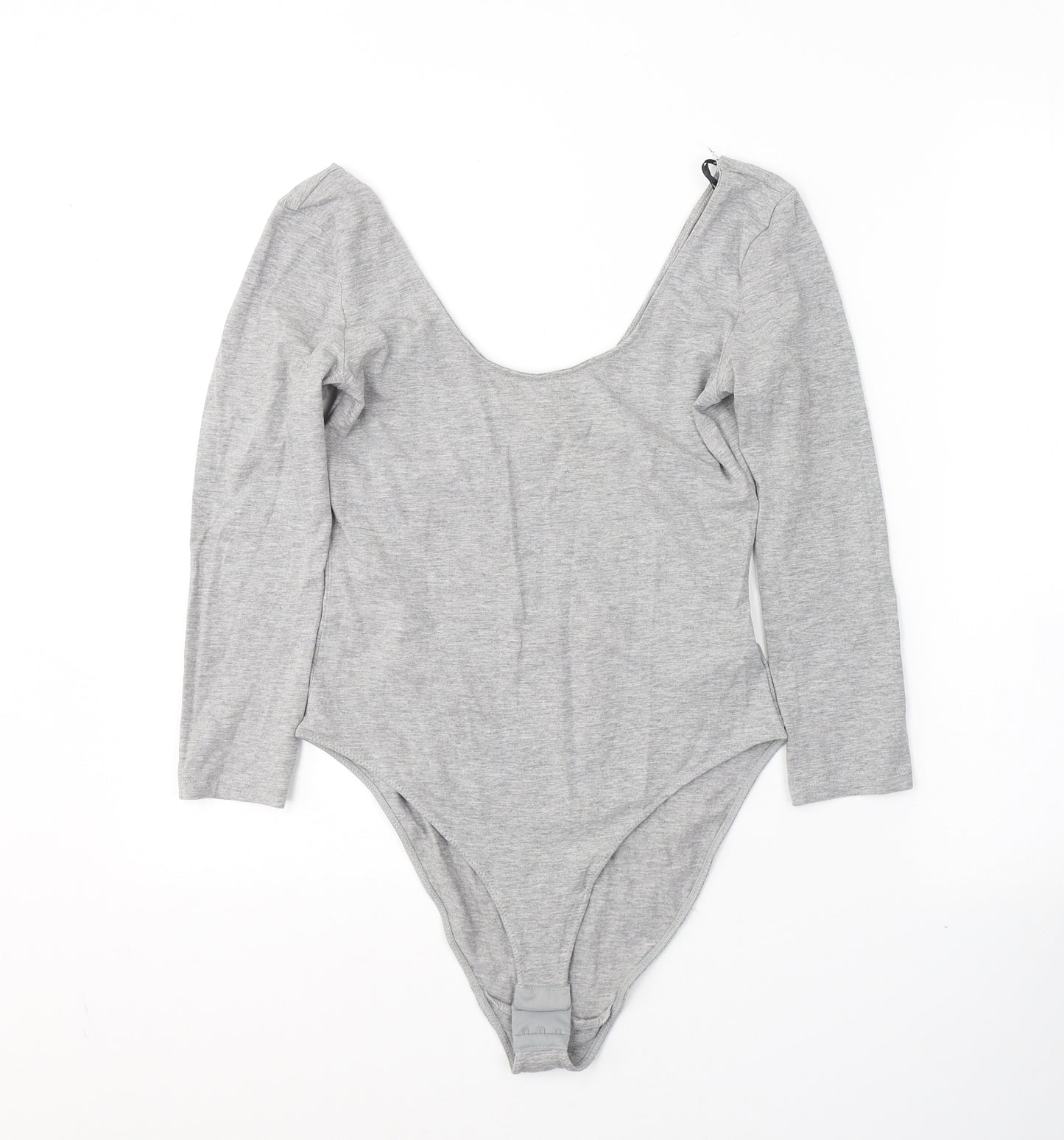 H&M Womens Grey  Cotton Bodysuit One-Piece Size S  Button