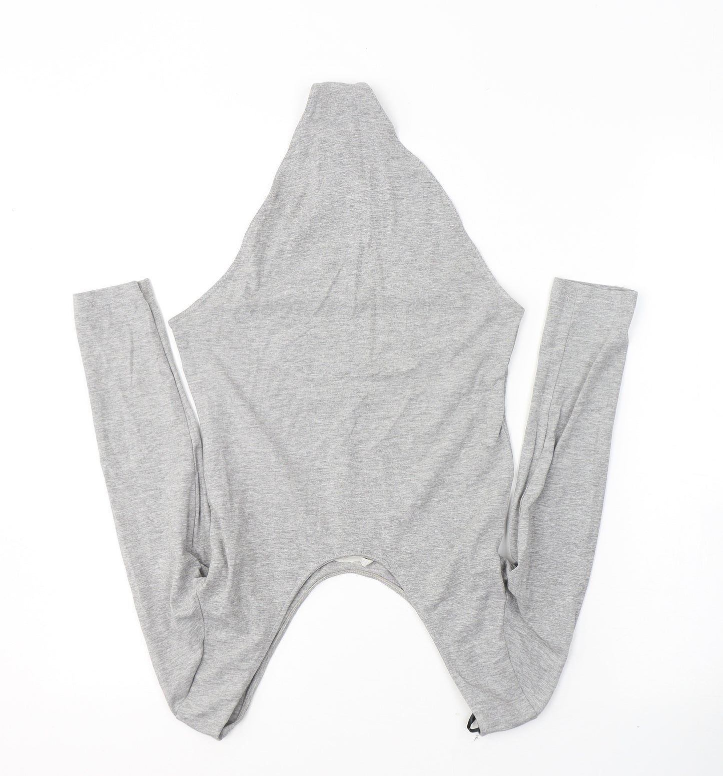 H&M Womens Grey  Cotton Bodysuit One-Piece Size S  Button