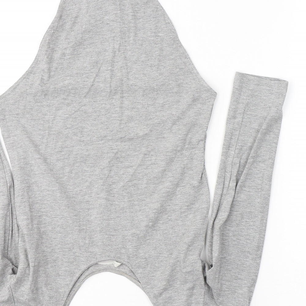 H&M Womens Grey  Cotton Bodysuit One-Piece Size S  Button