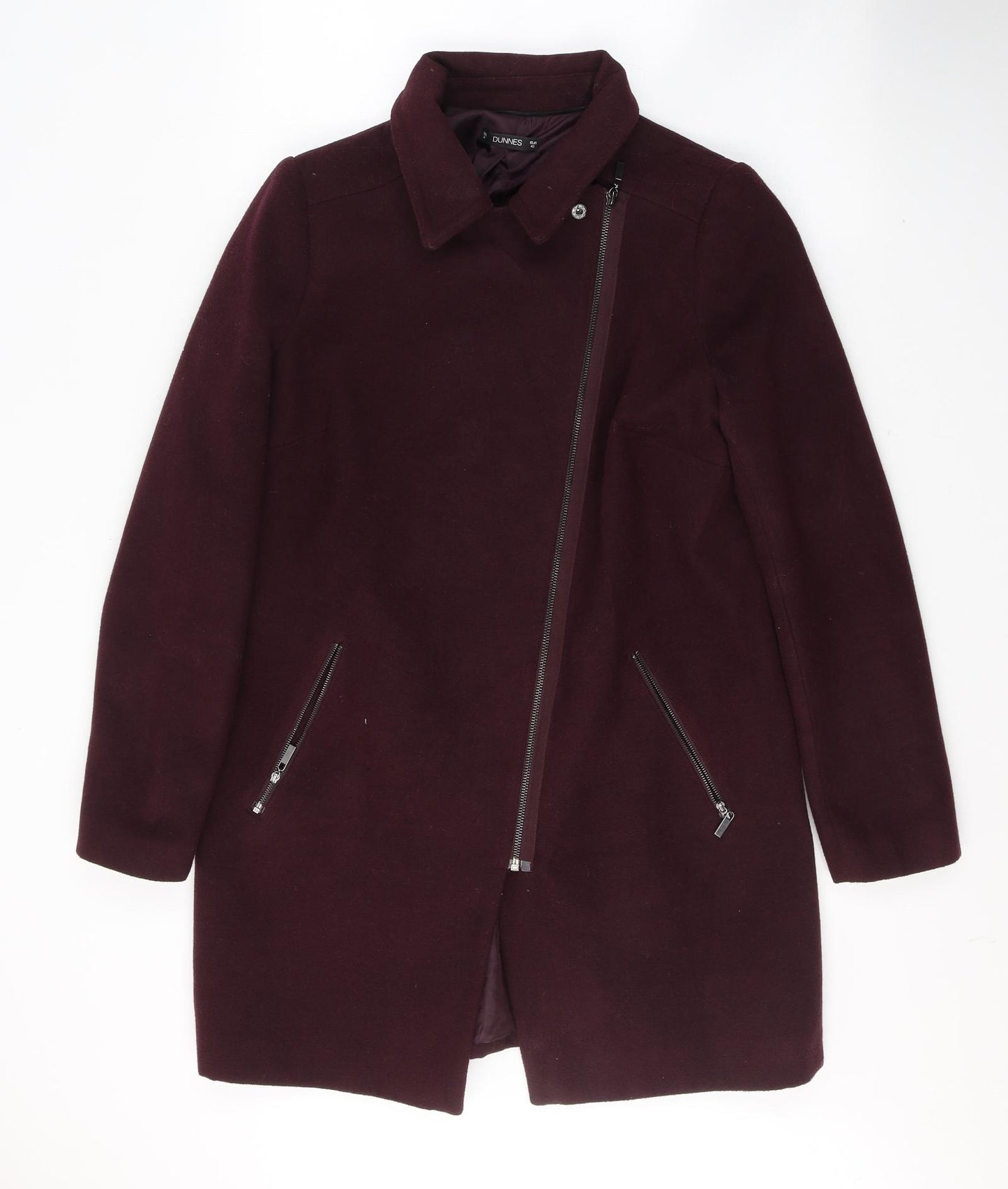 Dunnes Stores Womens Purple   Pea Coat Coat Size 14  Zip