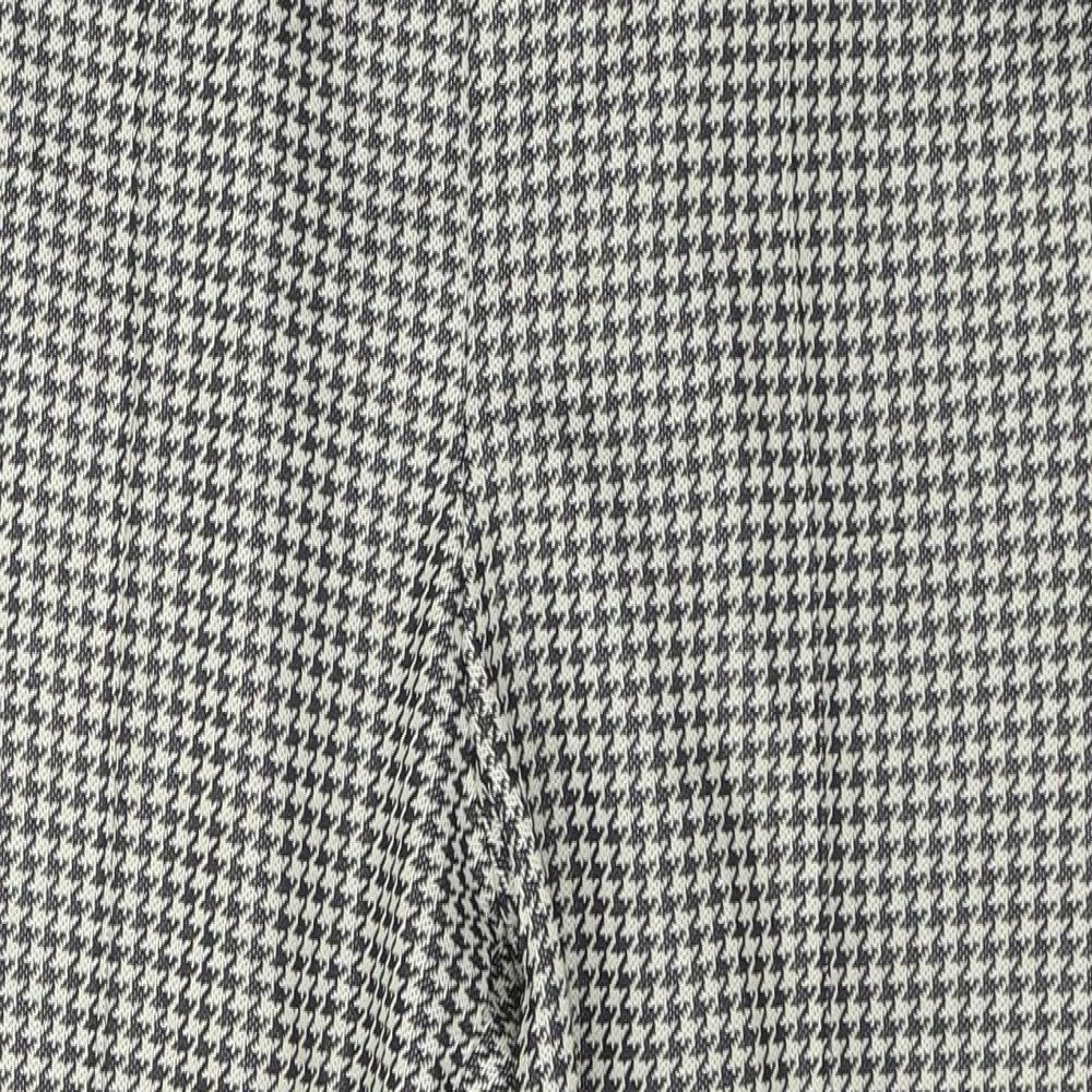 Marks and Spencer Womens Beige Houndstooth Polyester Cropped Trousers Size 12 L25 in Regular