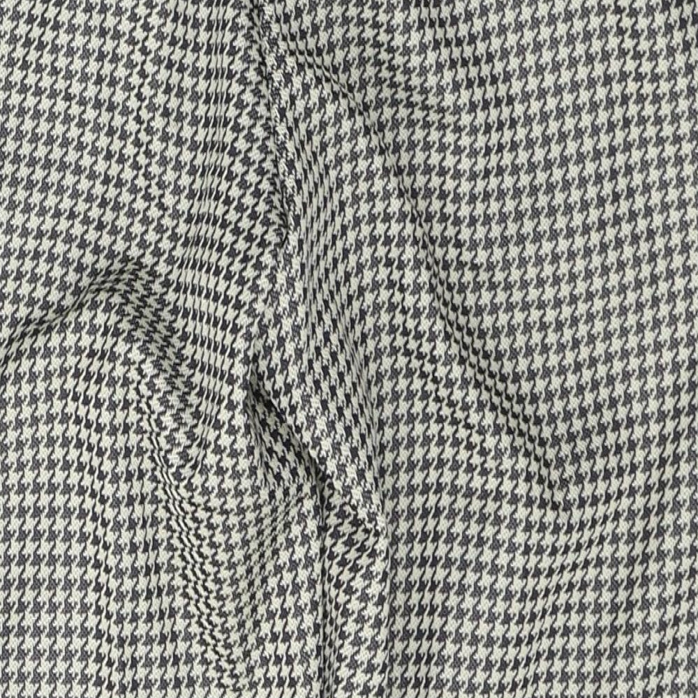 Marks and Spencer Womens Beige Houndstooth Polyester Cropped Trousers Size 12 L25 in Regular