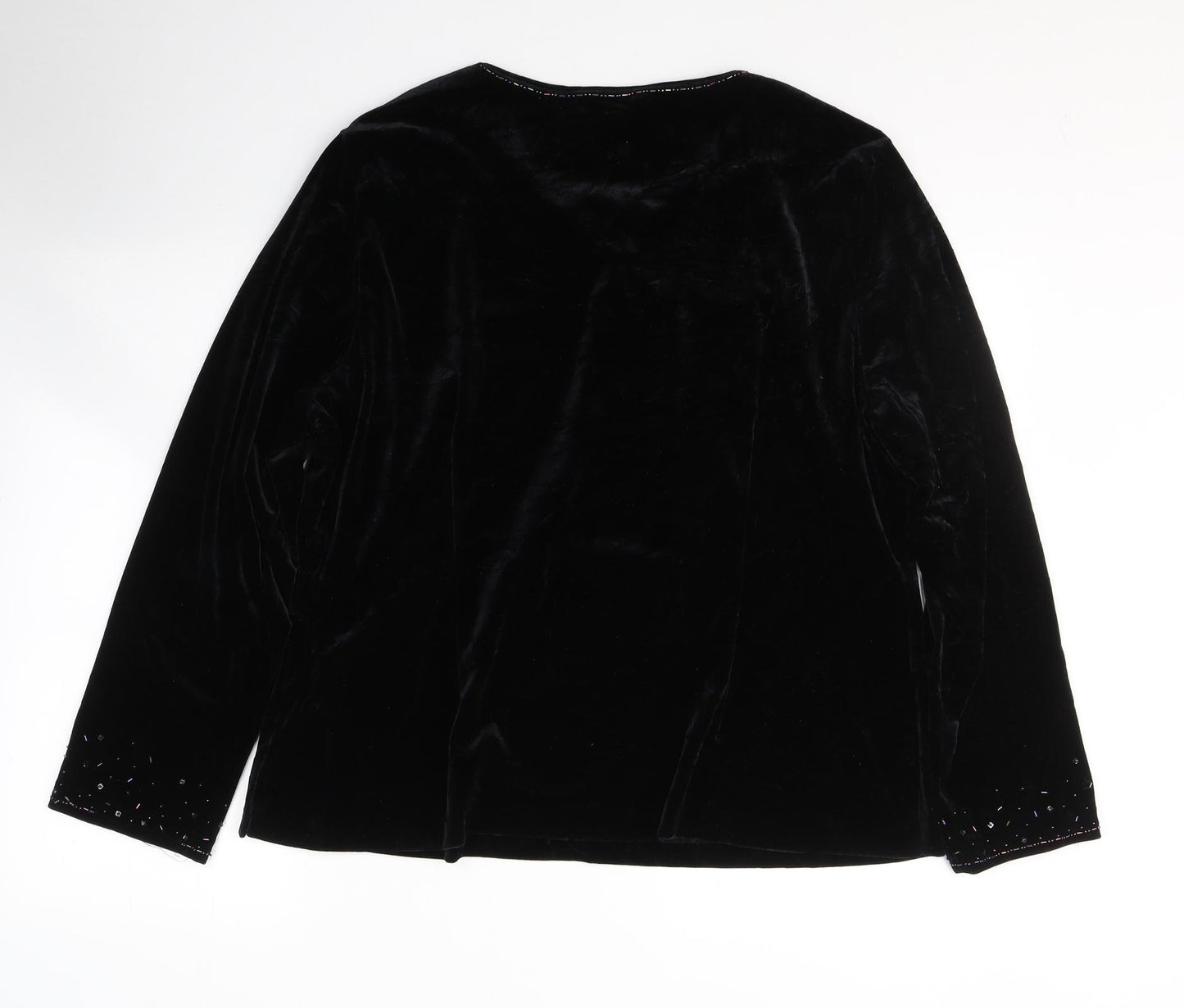 Debenhams Womens Black  Polyester Basic Blouse Size 20 Round Neck