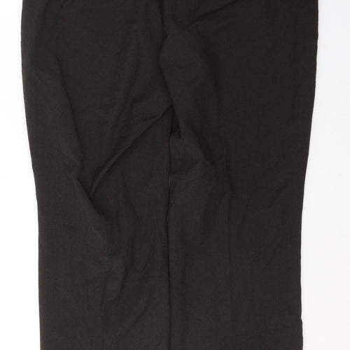 Marks and Spencer Womens Brown  Polyester Trousers  Size 12 L28 in Regular Button