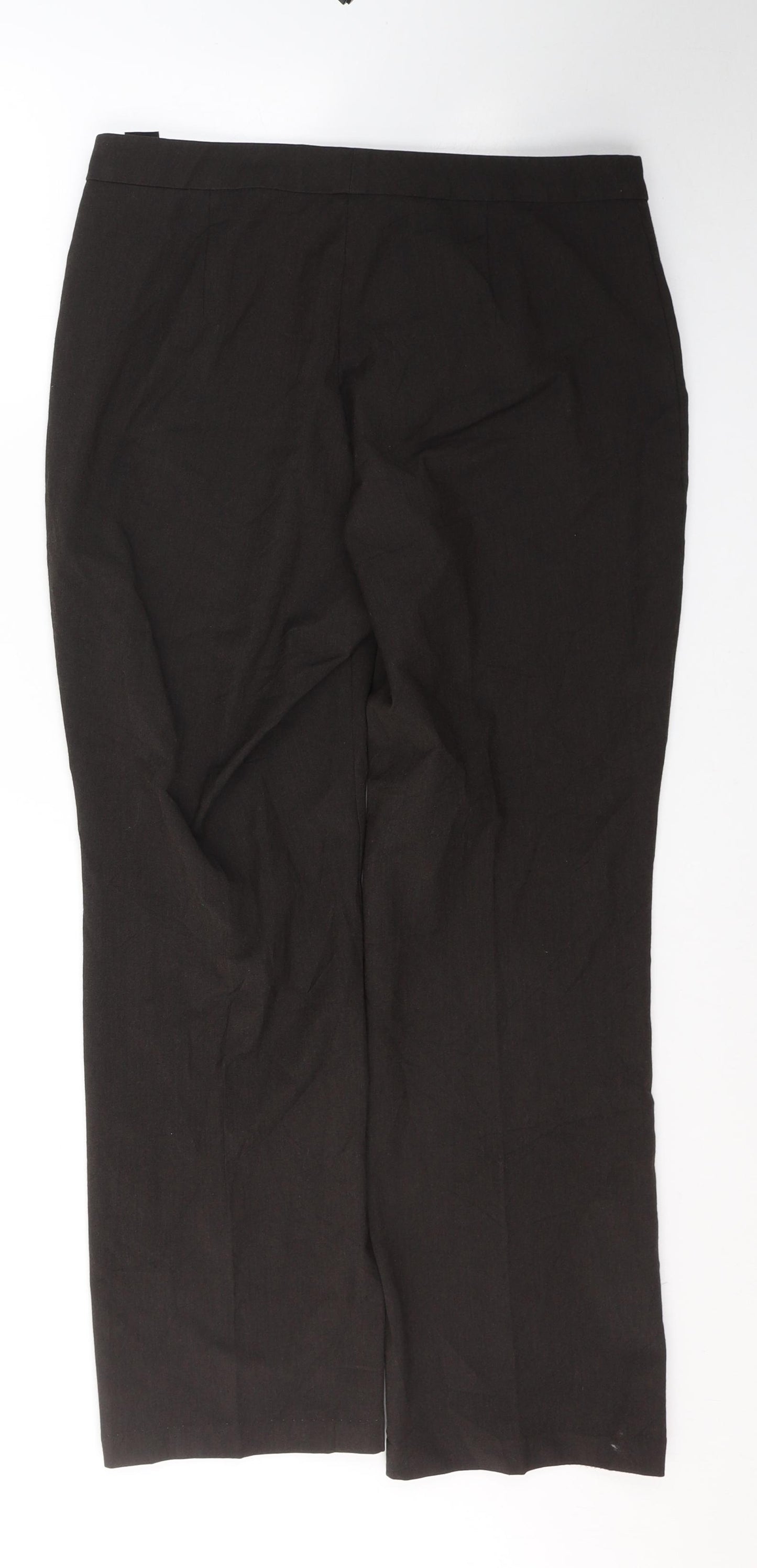 Marks and Spencer Womens Brown  Polyester Trousers  Size 12 L28 in Regular Button