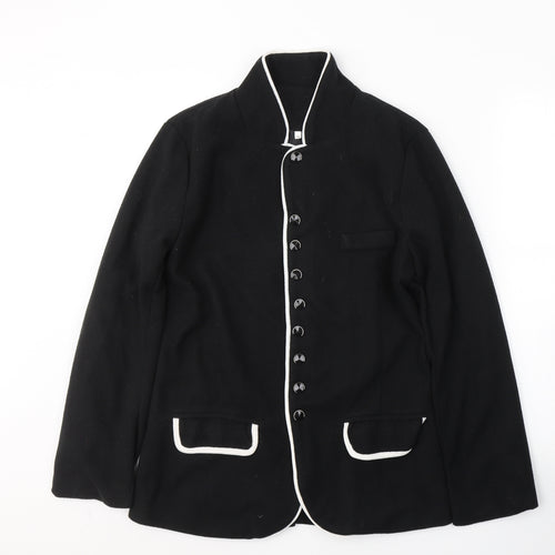 Preworn Womens Black  Polyester Jacket Blazer Size M