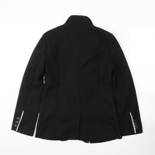 Preworn Womens Black  Polyester Jacket Blazer Size M