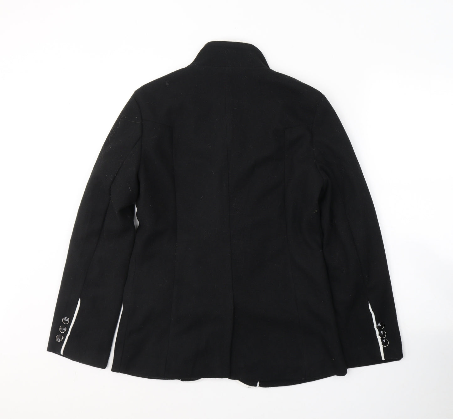 Preworn Womens Black  Polyester Jacket Blazer Size M