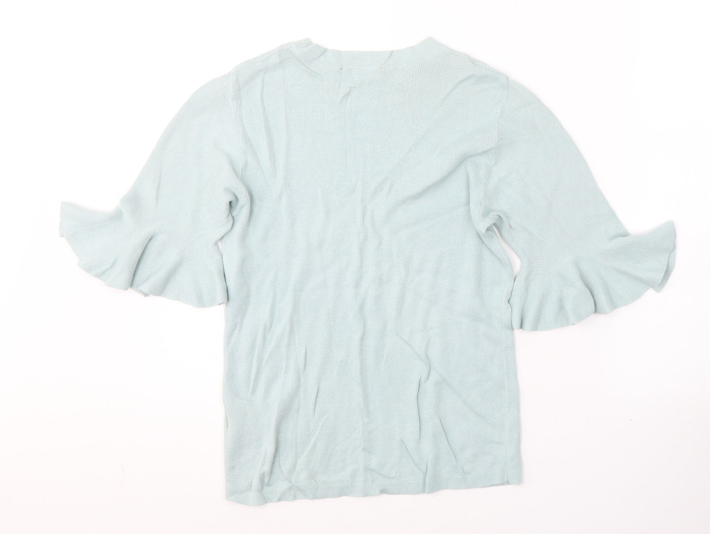 Oasis Womens Blue  Cotton Jersey T-Shirt Size M Round Neck