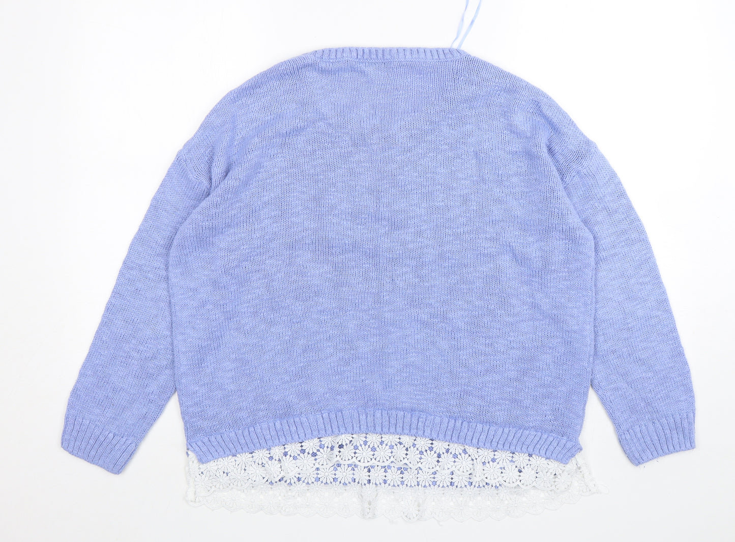 George Womens Purple Round Neck  Cotton Pullover Jumper Size 18