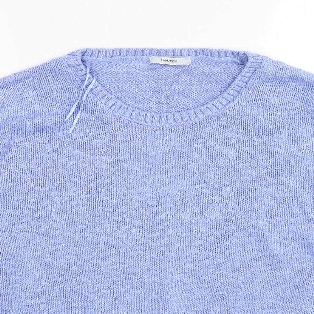 George Womens Purple Round Neck  Cotton Pullover Jumper Size 18