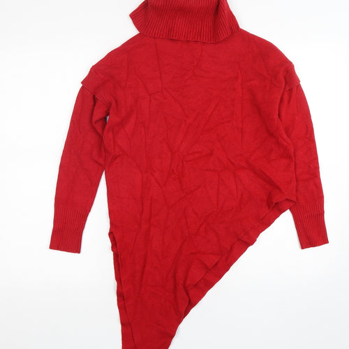 River Island Womens Red Roll Neck  Viscose Pullover Jumper Size XS