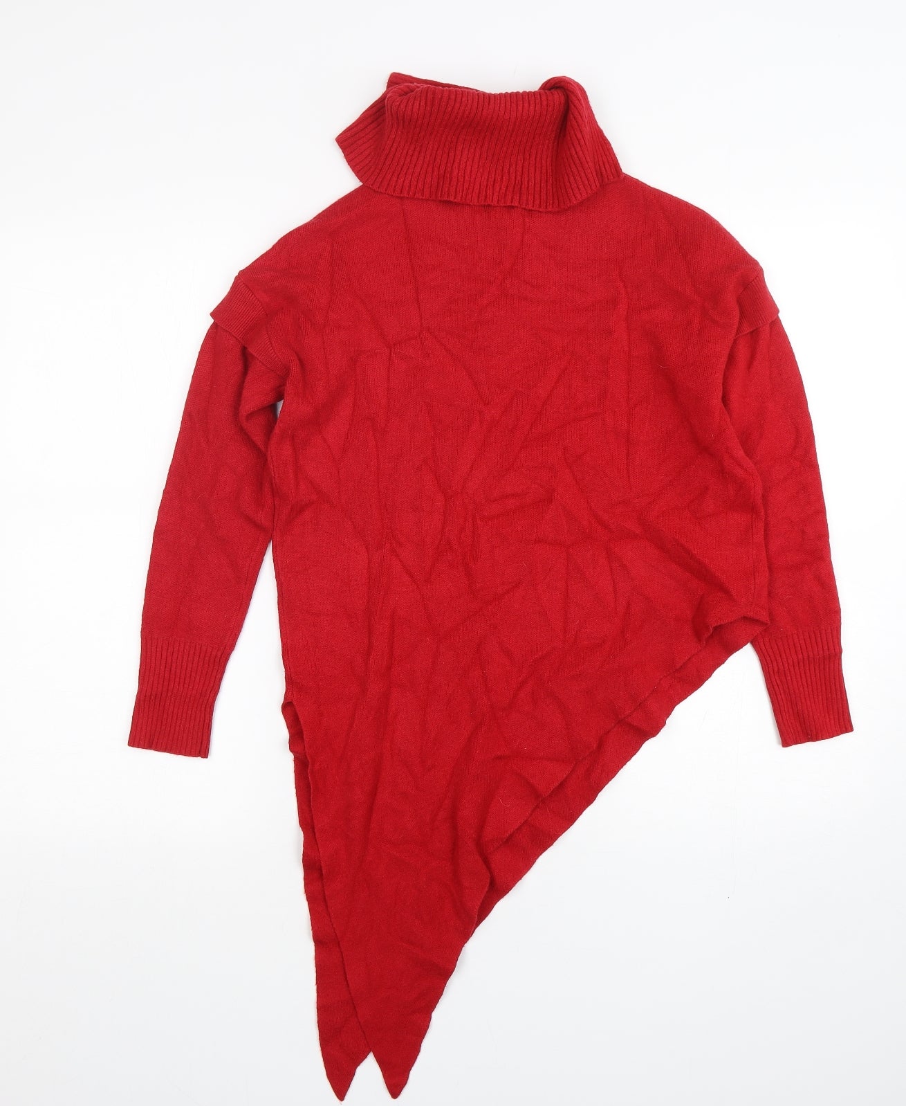 River Island Womens Red Roll Neck  Viscose Pullover Jumper Size XS