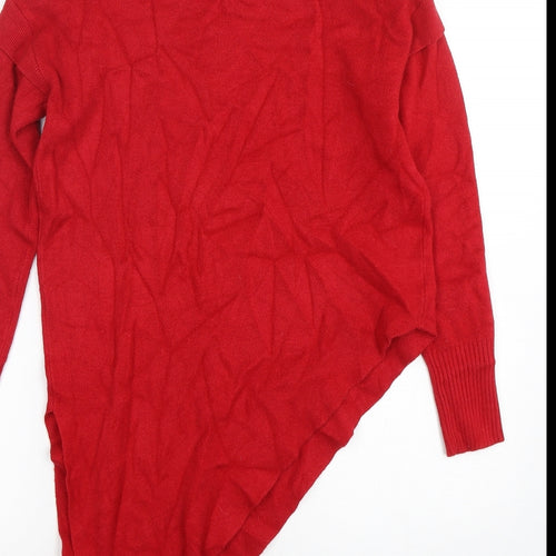 River Island Womens Red Roll Neck  Viscose Pullover Jumper Size XS
