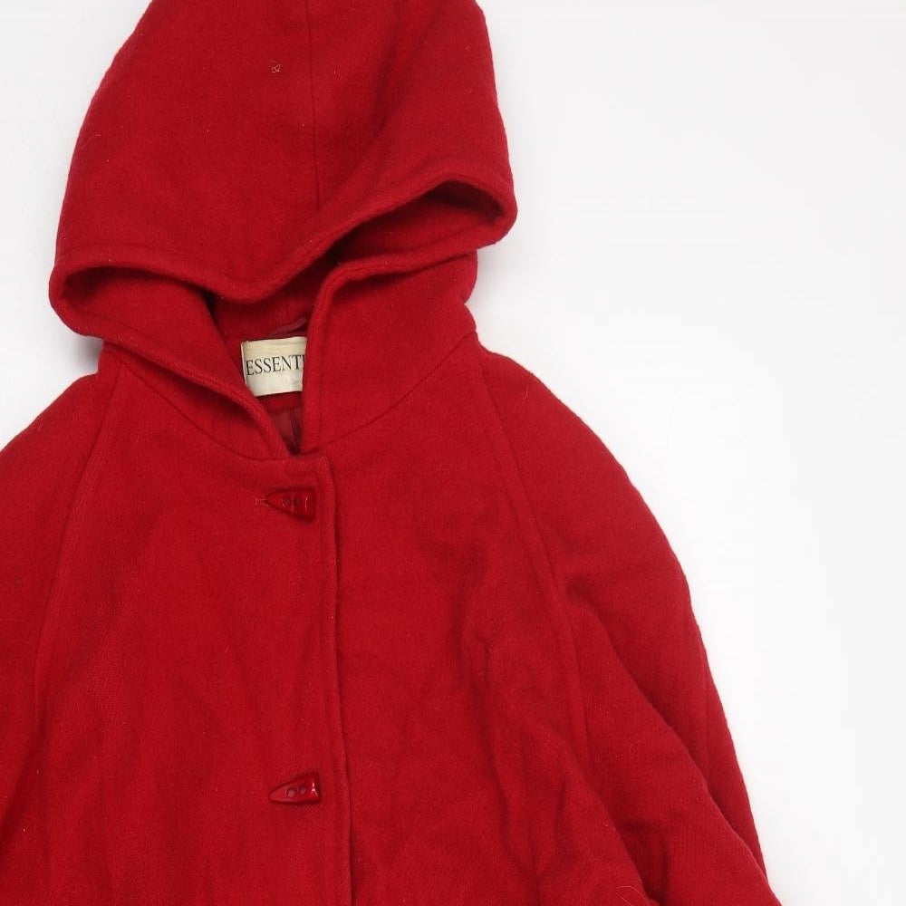 Essentials Womens Red   Overcoat Coat Size 18