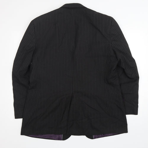 F&F Mens Grey Striped Polyester Jacket Suit Jacket