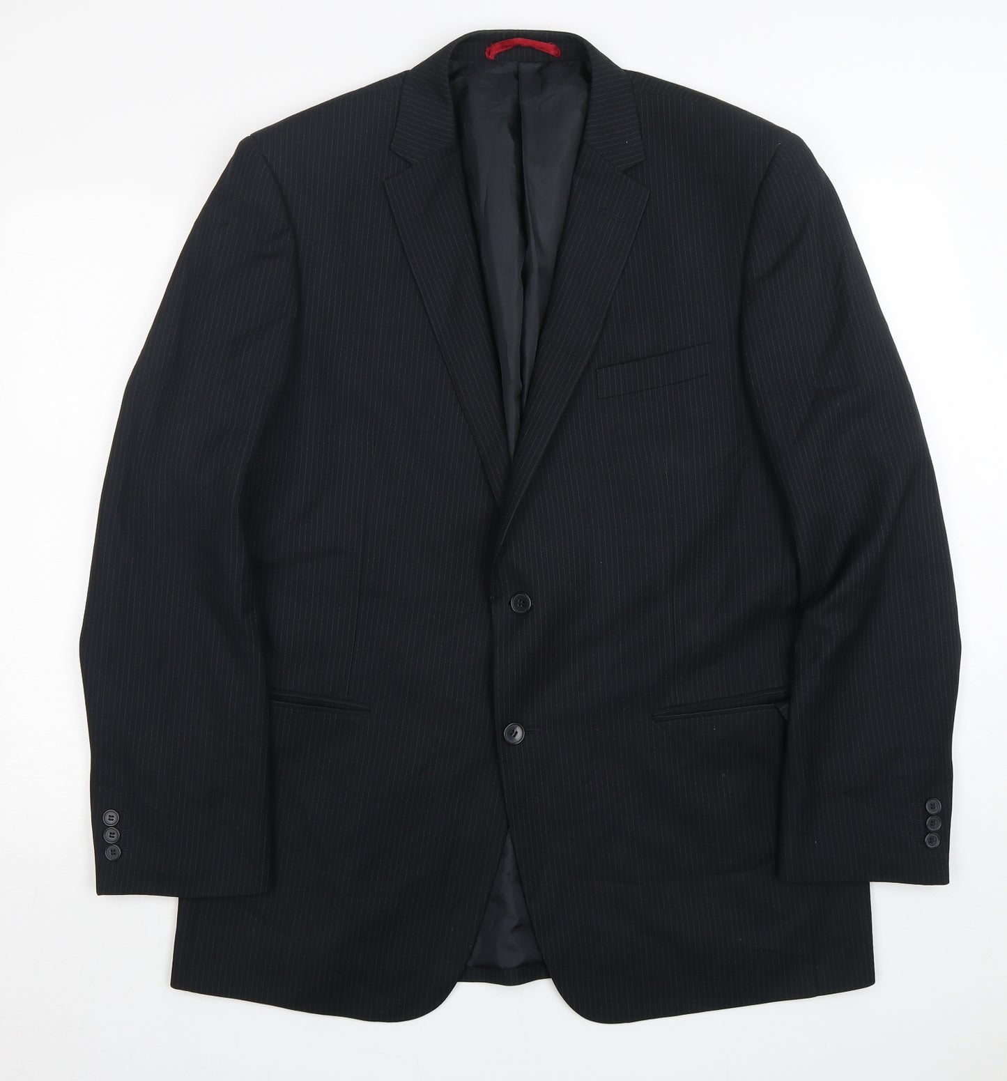 Burton  Mens Black Striped Polyester Jacket Suit Jacket