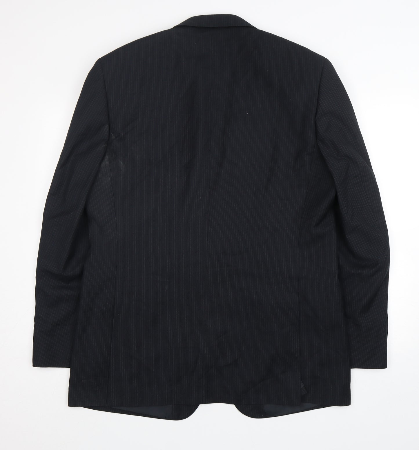 Burton  Mens Black Striped Polyester Jacket Suit Jacket