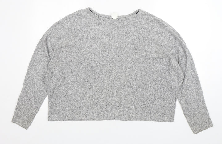 H&M Womens Grey  Polyester Pullover Sweatshirt Size M  Pullover