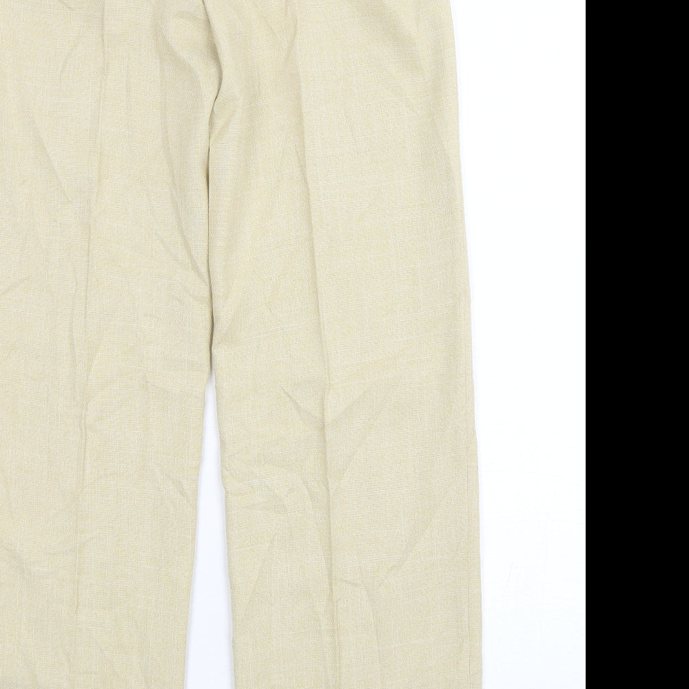 Portafina Womens Beige  Polyester Trousers  Size 10 L30 in Regular