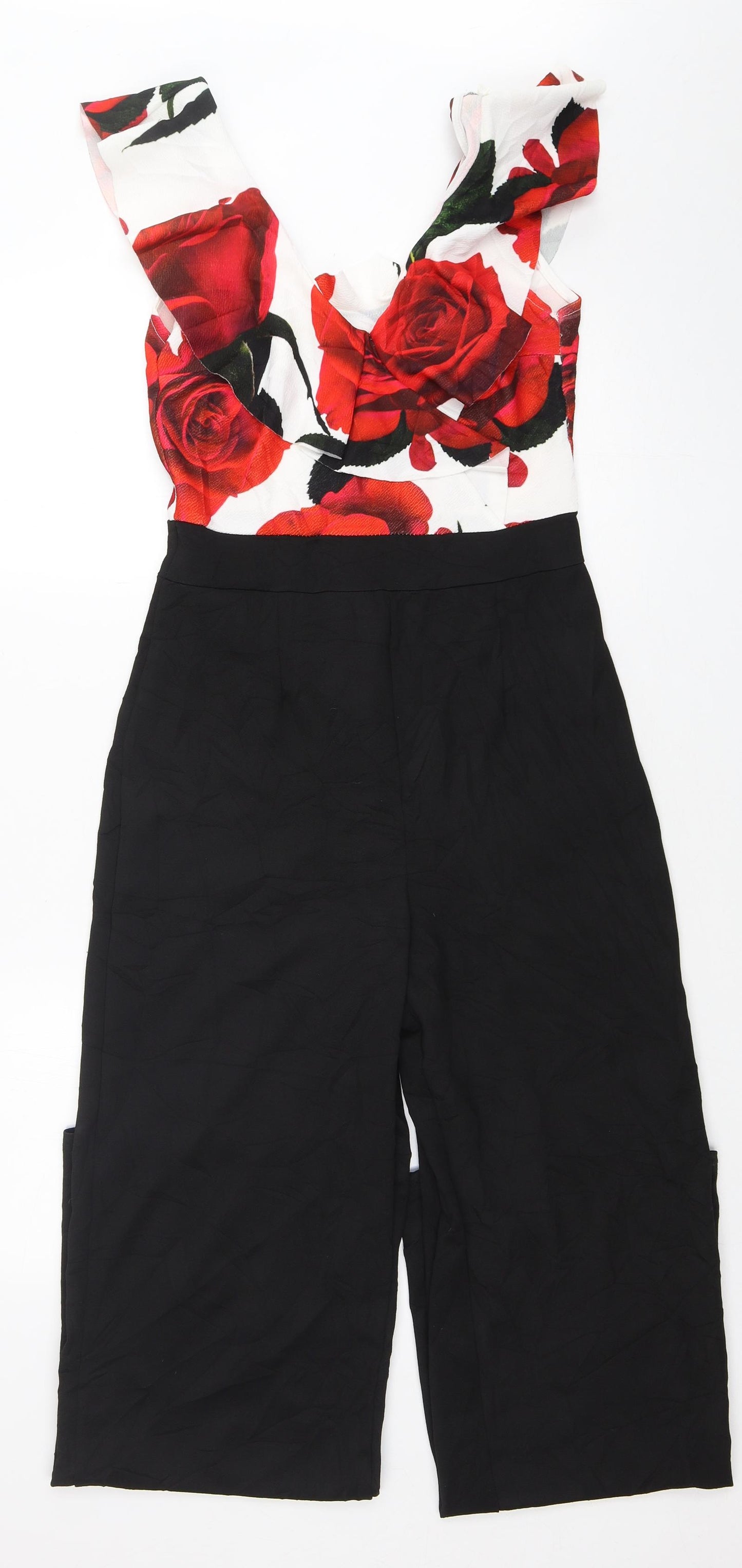 Quiz Womens Multicoloured Floral Polyester Jumpsuit One-Piece Size 10 L32 in
