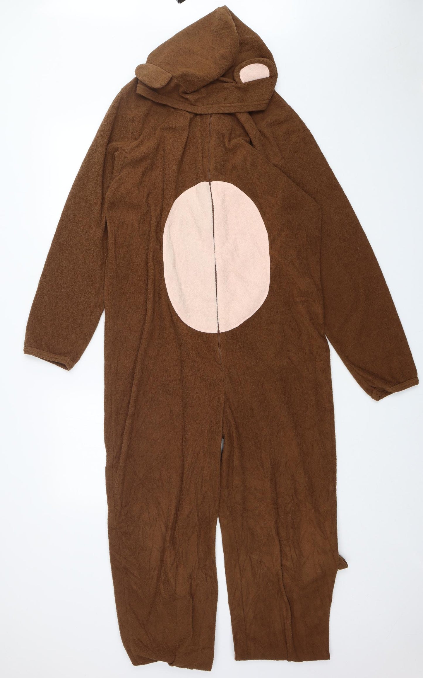 Primark Mens Brown Solid Polyester  One Piece Size M  Zip - Monkey