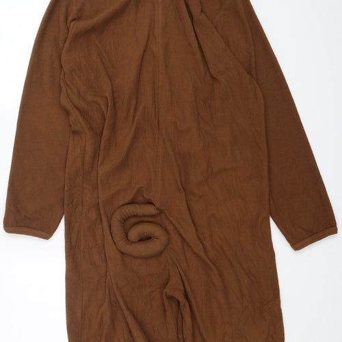 Primark Mens Brown Solid Polyester  One Piece Size M  Zip - Monkey