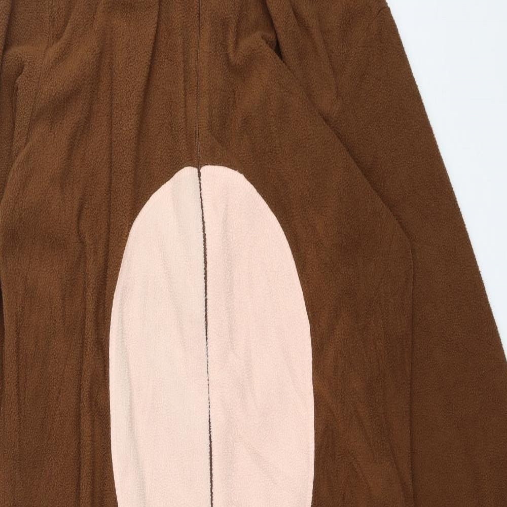 Primark Mens Brown Solid Polyester  One Piece Size M  Zip - Monkey