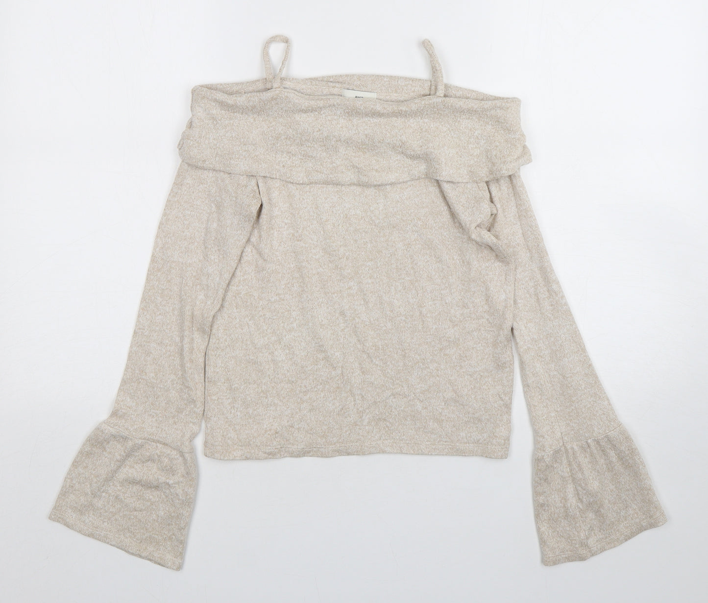 River Island Girls Beige Off the Shoulder  Polyester Pullover Jumper Size 11-12 Years