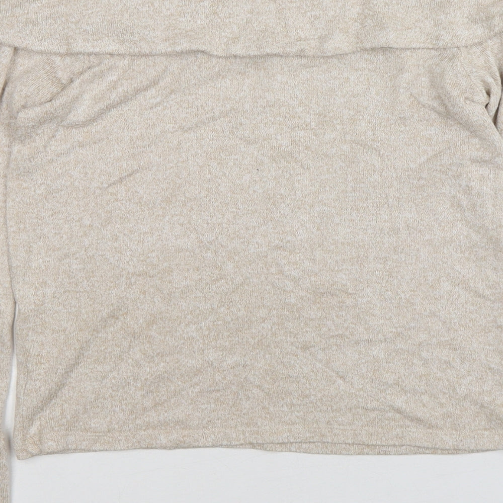 River Island Girls Beige Off the Shoulder  Polyester Pullover Jumper Size 11-12 Years