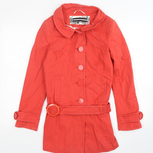 River Island  Womens Pink   Overcoat Coat Size 8  Button