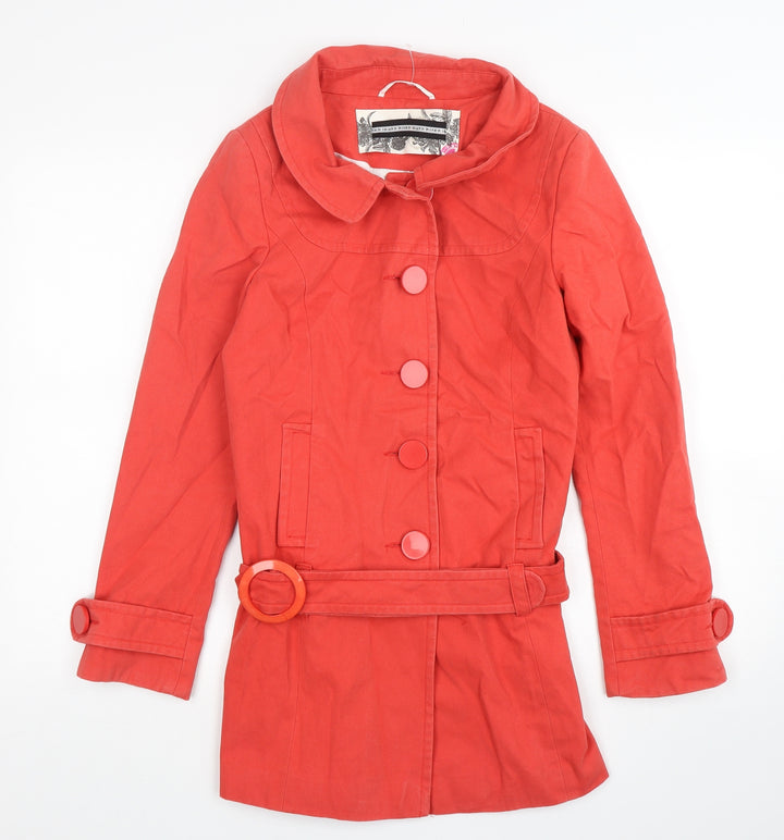River Island  Womens Pink   Overcoat Coat Size 8  Button
