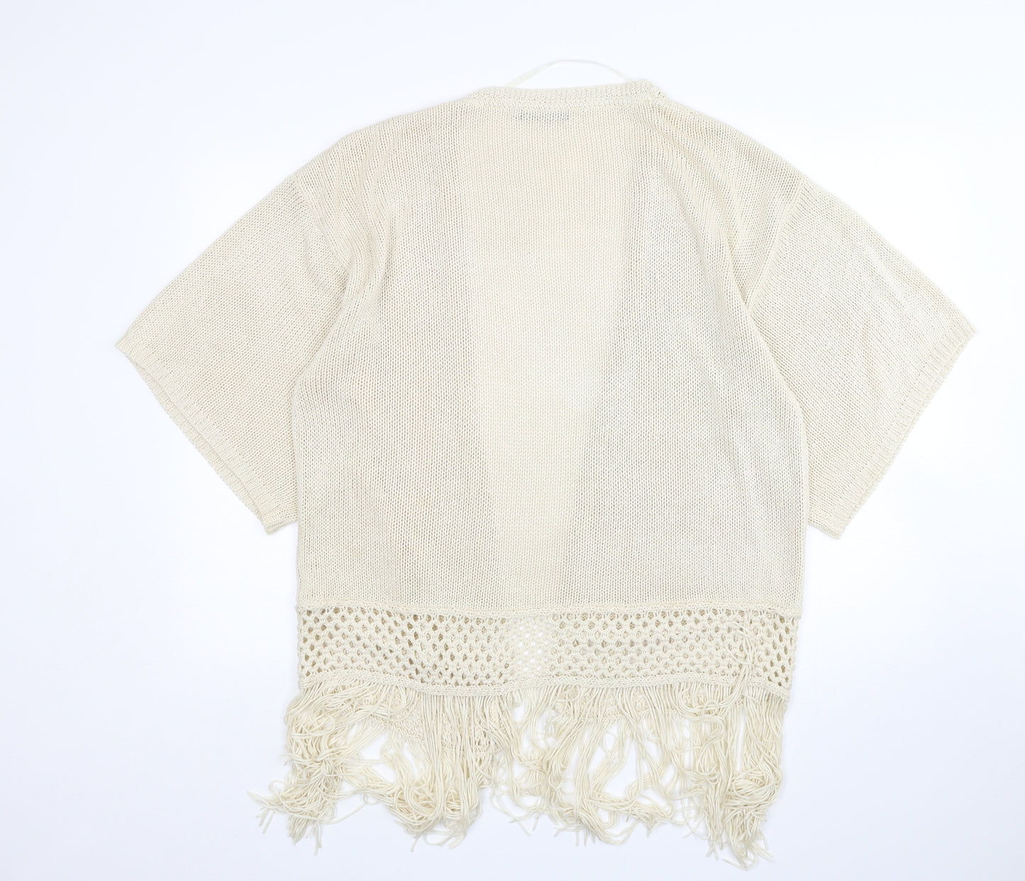 Atmosphere Womens Beige V-Neck  Acrylic Cardigan Jumper Size M