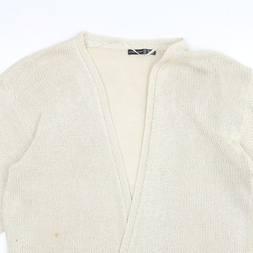 Atmosphere Womens Beige V-Neck  Acrylic Cardigan Jumper Size M