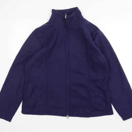 Anne De Lancay Womens Blue  Polyester Full Zip Sweatshirt Size M  Zip