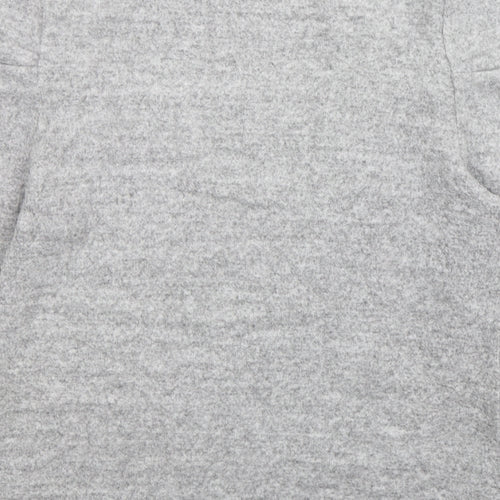 Papaya Womens Grey Mock Neck  Viscose Pullover Jumper Size 14