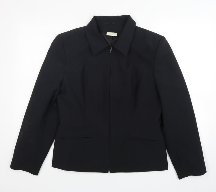 Etam Womens Black Jacket Size 14 Zip
