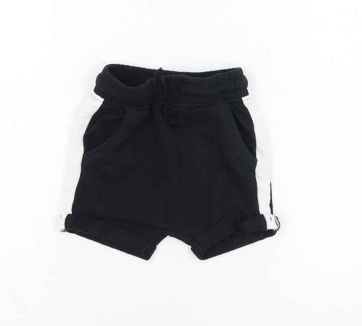 George Boys Black Cotton Cropped Trousers Size 18-24 Months Pullover