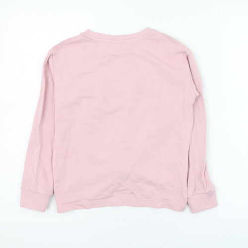 name it Girls Pink  Cotton Pullover Sweatshirt Size 7-8 Years  Pullover - WKND