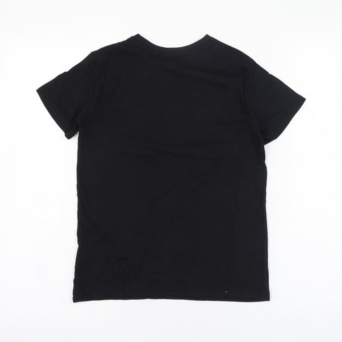 Primark Boys Black  Cotton Basic T-Shirt Size 8-9 Years Round Neck Pullover - Brooklyn