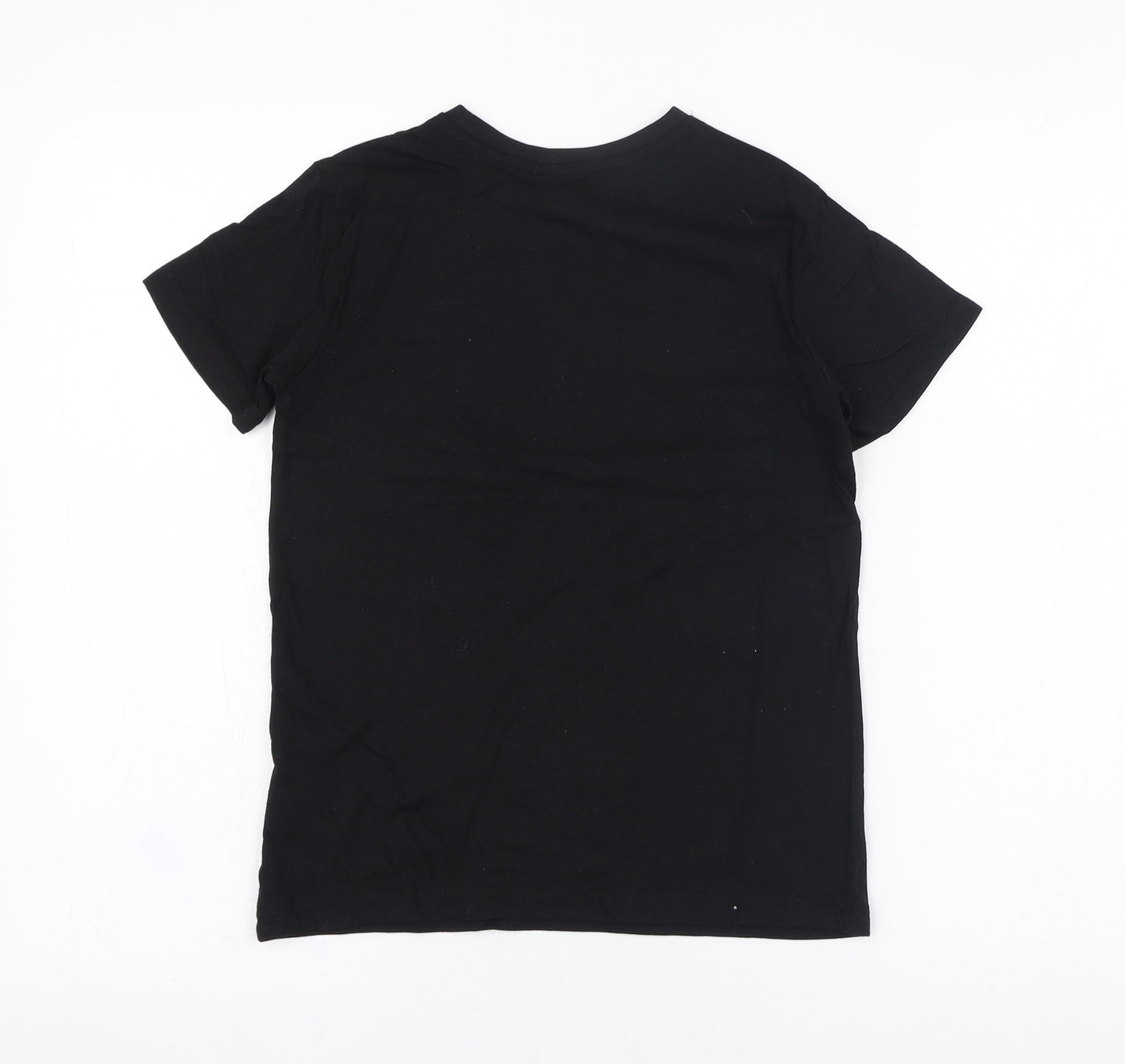 Primark Boys Black  Cotton Basic T-Shirt Size 8-9 Years Round Neck Pullover - Brooklyn