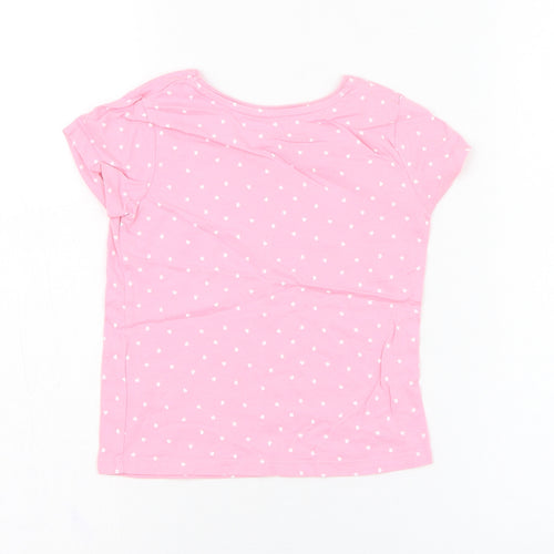 Primark Girls Pink  Cotton Basic T-Shirt Size 4-5 Years Round Neck Pullover - Lovely