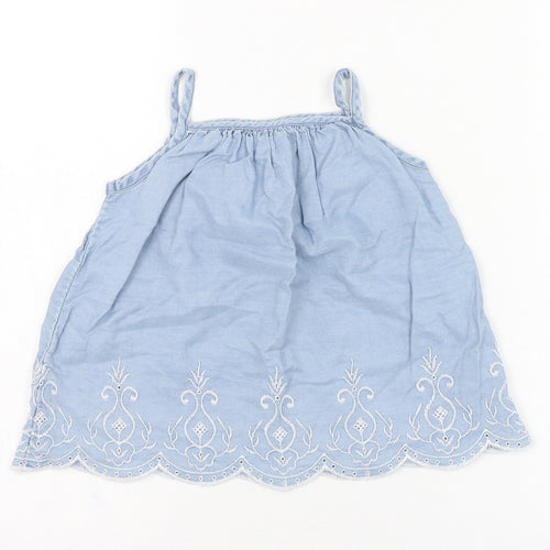 F&F Girls Blue  Cotton Tunic Tank Size 2-3 Years Square Neck Pullover