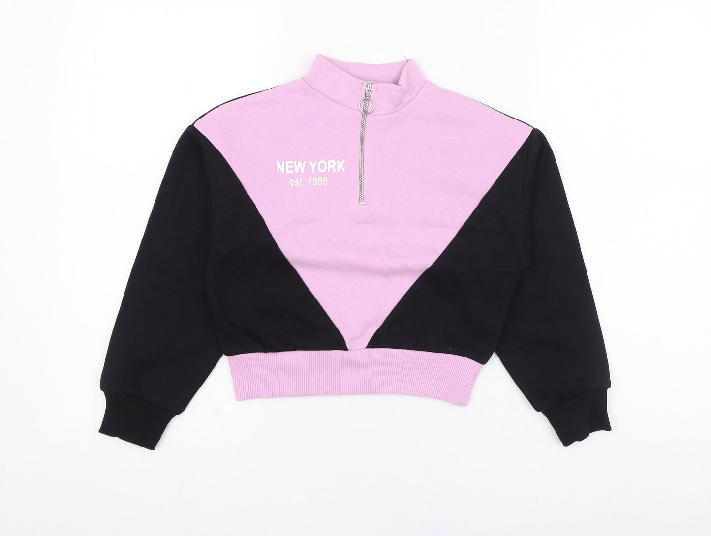 Dunnes Stores Girls Black  Polyester Pullover Sweatshirt Size 8 Years  Pullover - New York
