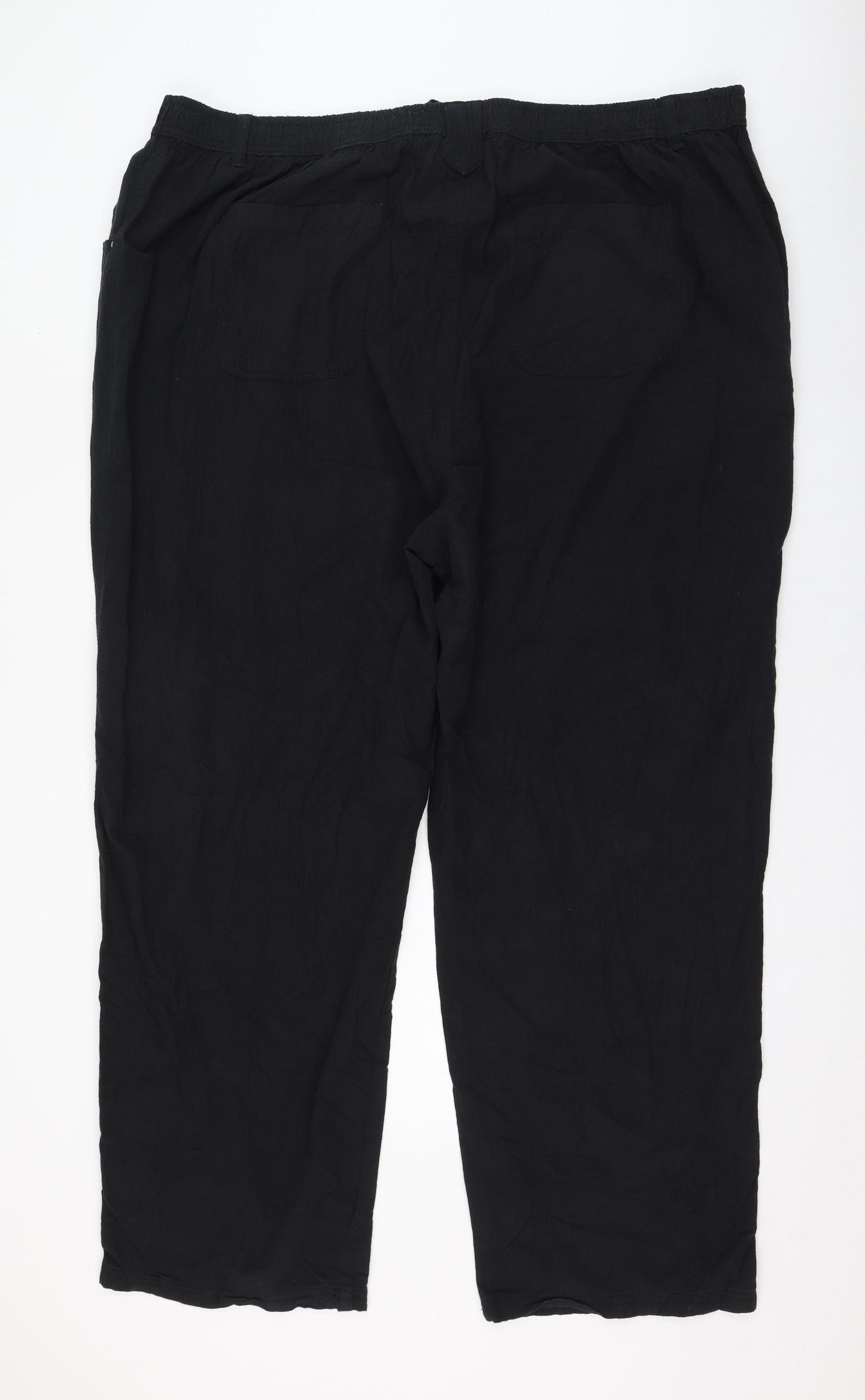 Yours Womens Black  Cotton Trousers  Size 26 L29 in Regular