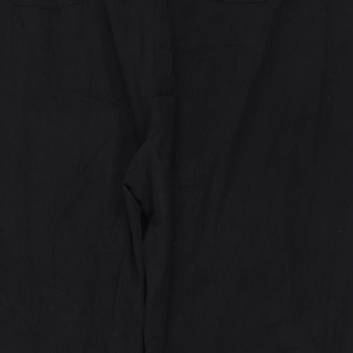 Yours Womens Black  Cotton Trousers  Size 26 L29 in Regular